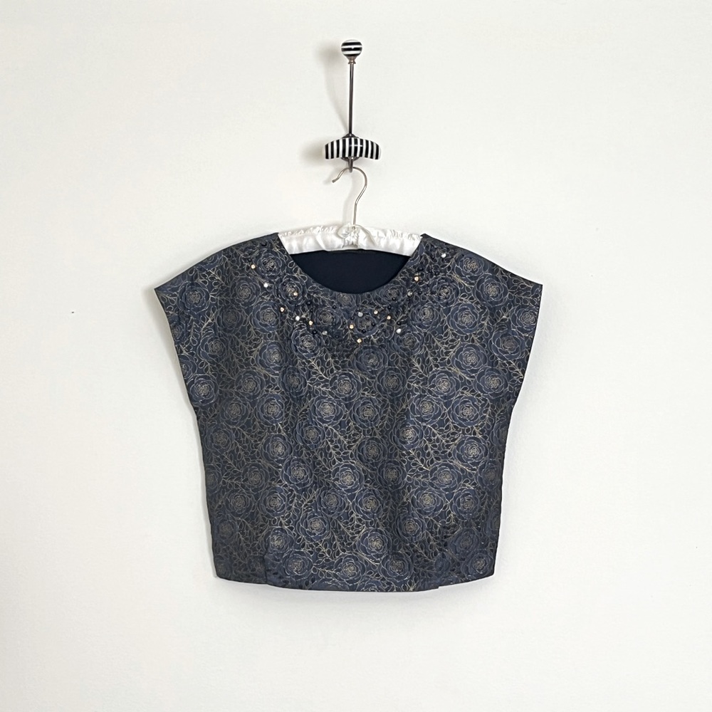 NWT Zara Jeweled Neckline Top